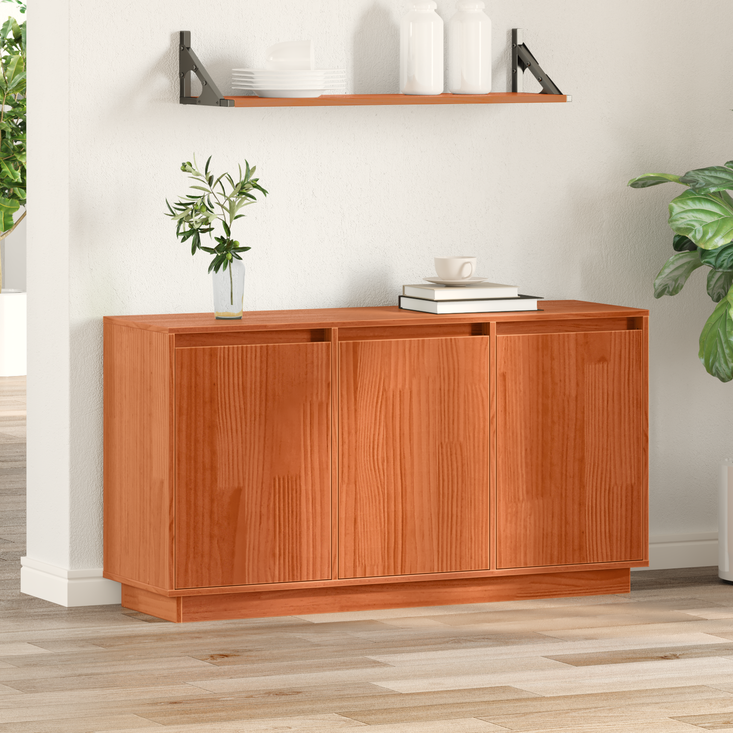 Serviesskap Brun Eik 111 x 34 x 60 cm Massiv furu