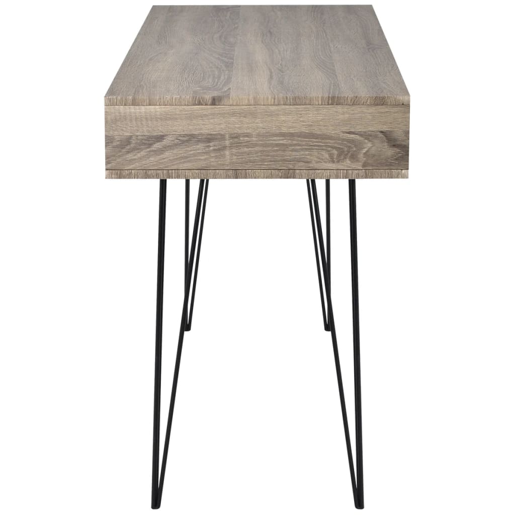 Skrivebord med 2 hyller grått