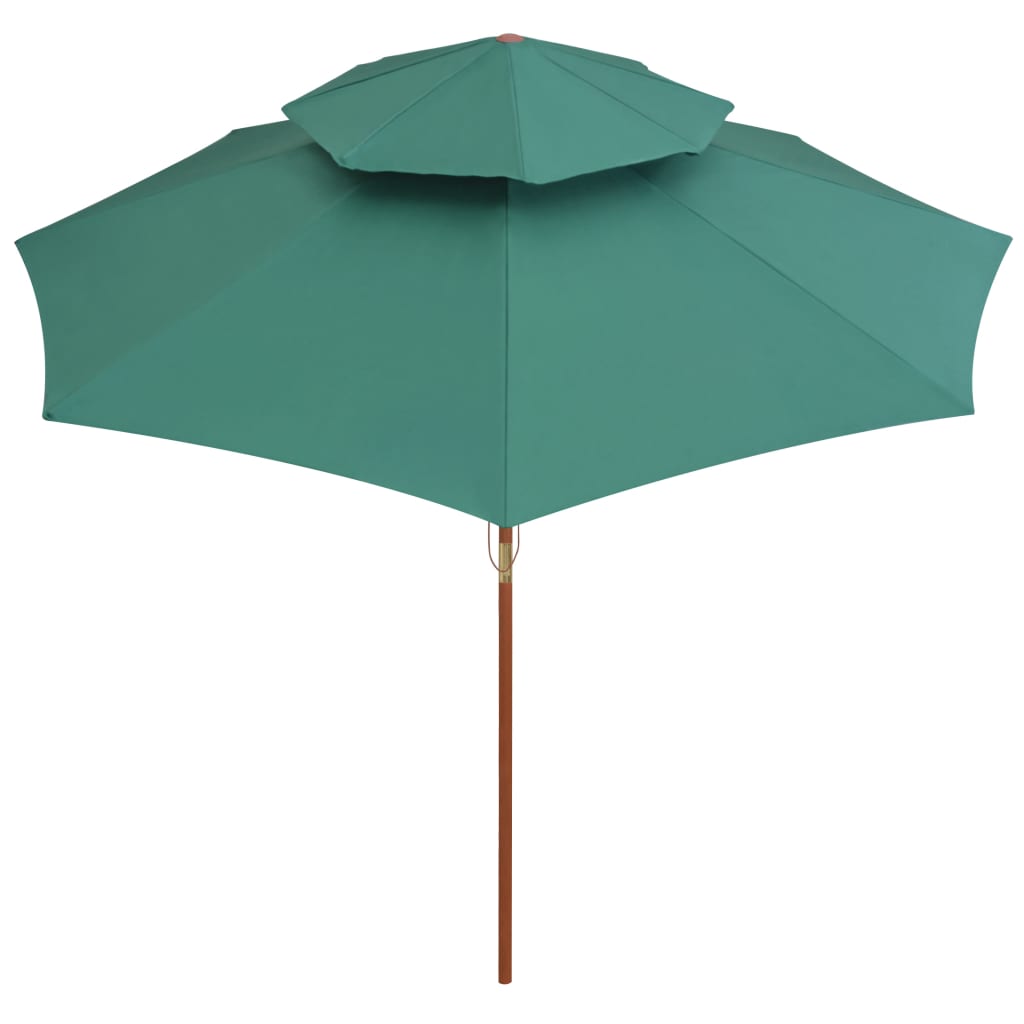 Parasoll med lufteluke 270x270 cm trestang grønn