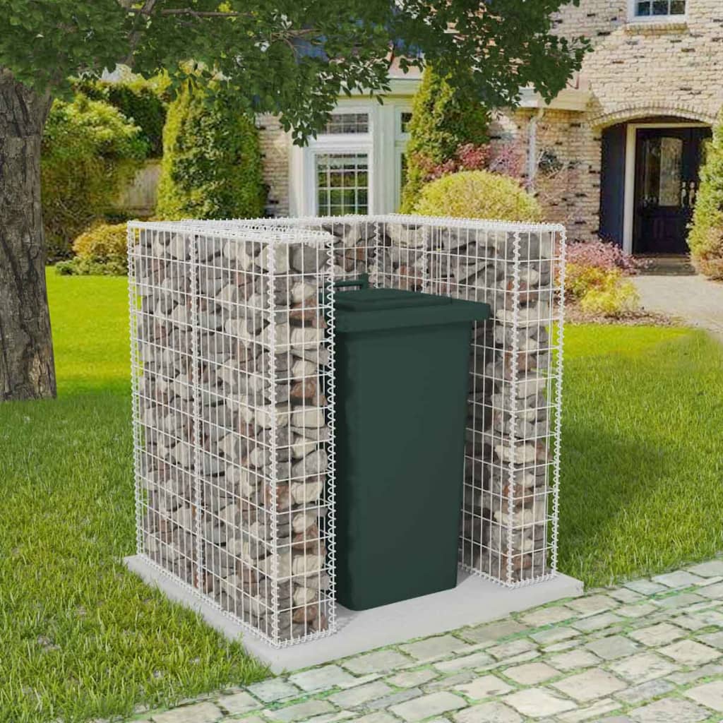 Gabion søppelskjul stål 110x100x120 cm