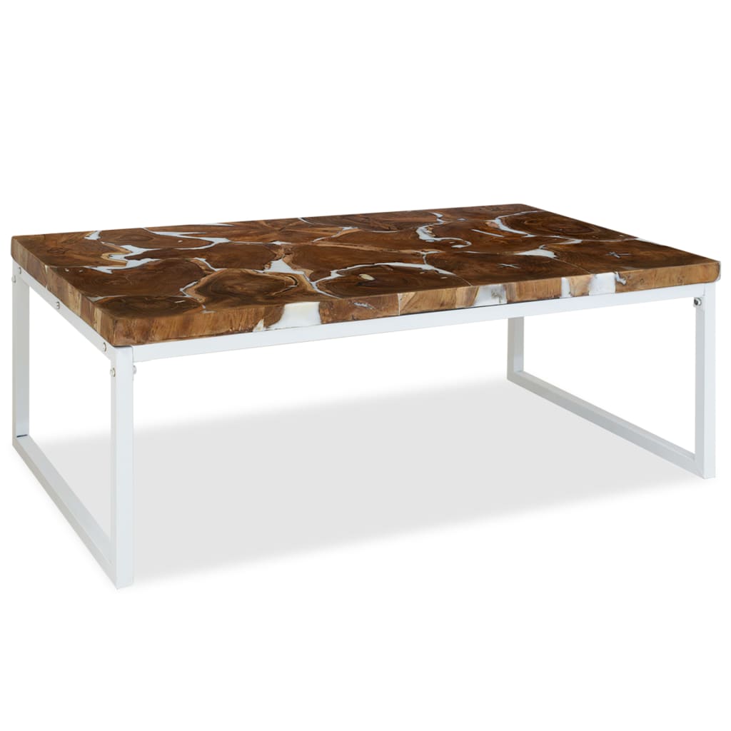 Salongbord teak harpiks 110x60x40 cm