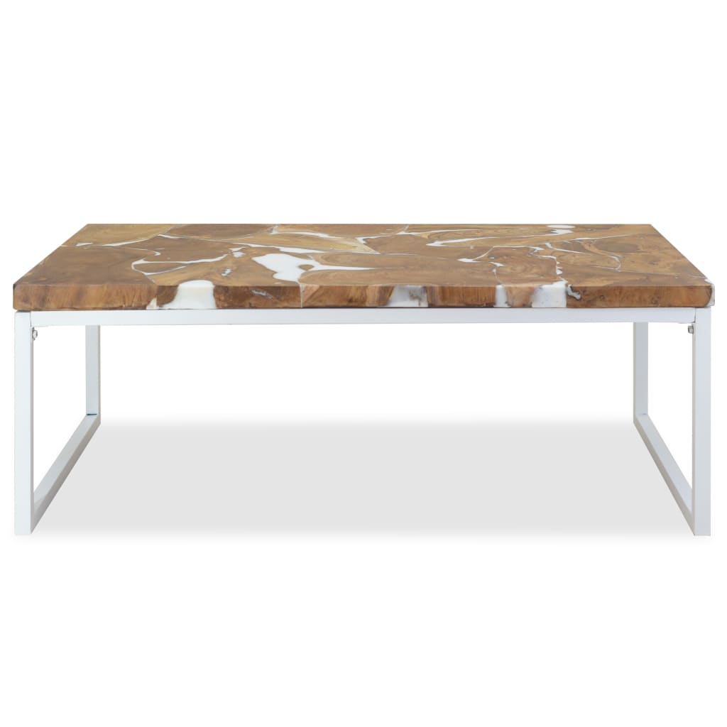 Salongbord teak harpiks 110x60x40 cm