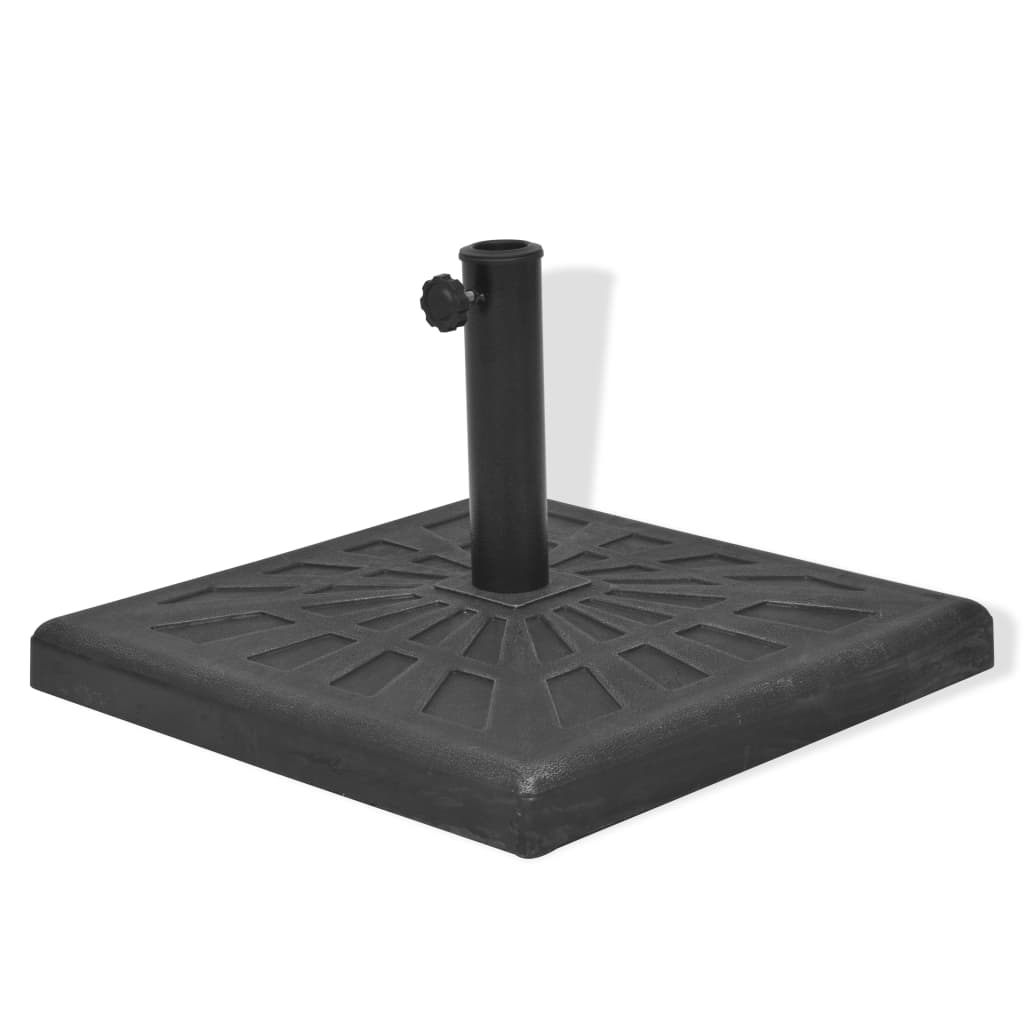 Parasollfot harpiks kvadrat svart 19 kg