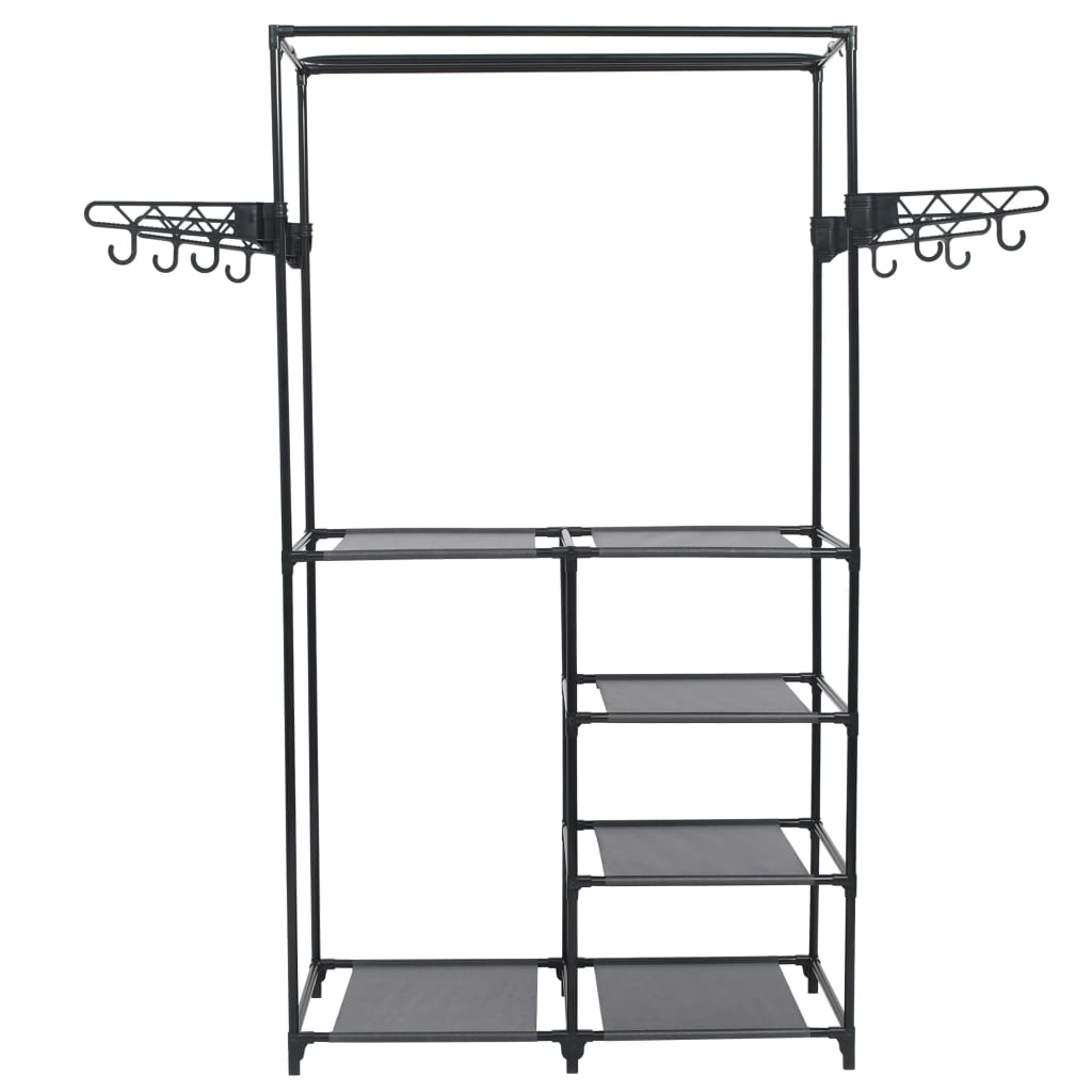 Klesstativ stål og ikke-vevd stoff 87x44x158 cm svart