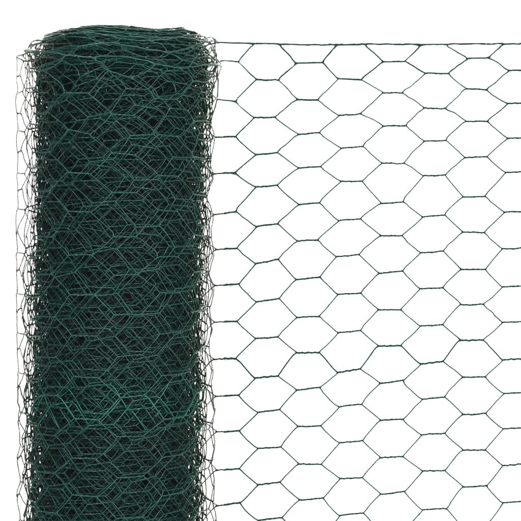 Trådgjerde kylling stål med PVC-belegg 25x1,2 m grønn