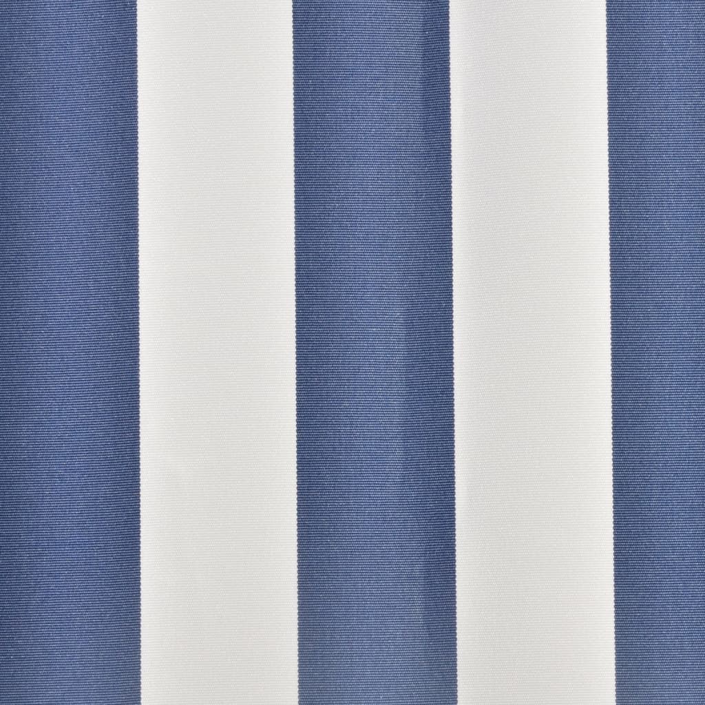 Erstatningsduk for markise blå og hvit 3,5x2,5 m polyester