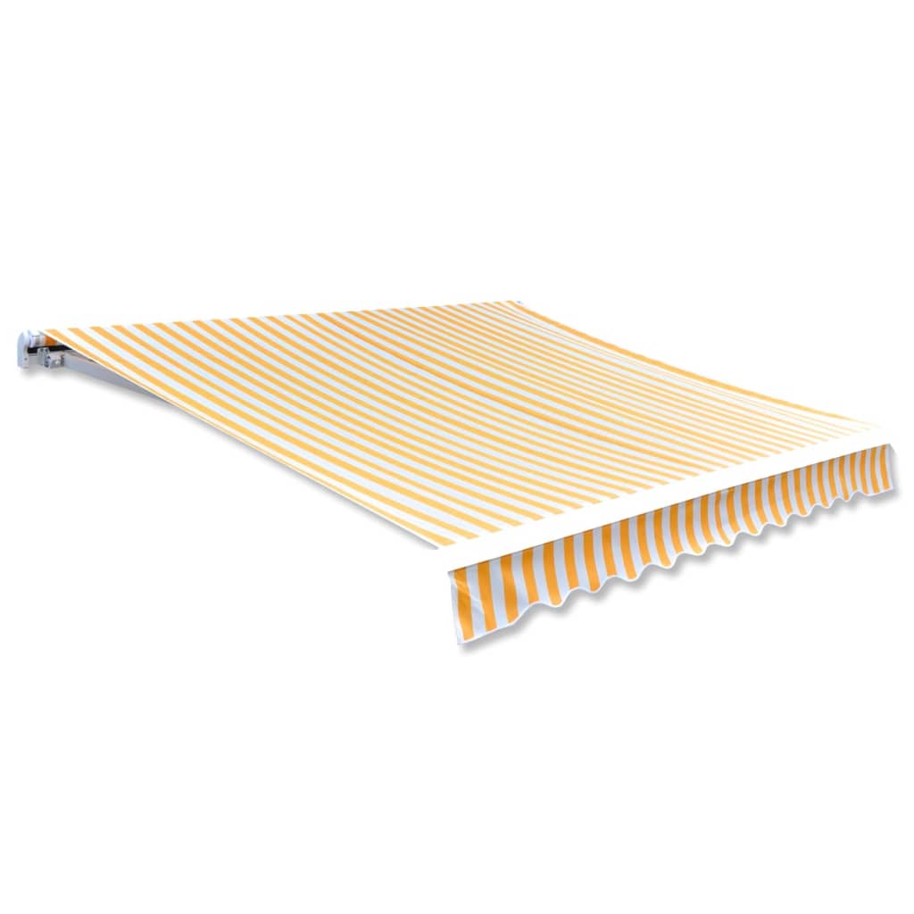 Erstatningsduk for markise oransje og hvit 4,5x3 m polyester