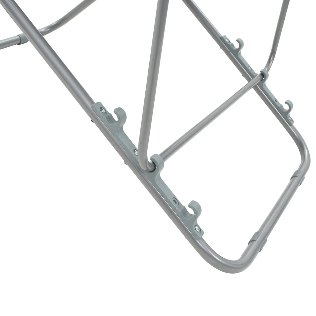 Sammenleggbare strandstoler 2 stk stål og oxfordstoff grå