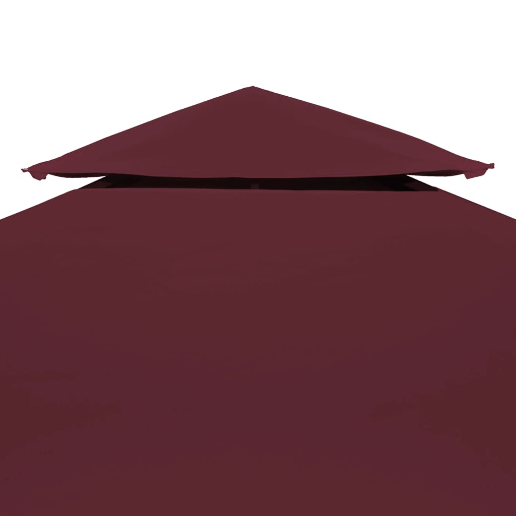 Dobbel toppduk til paviljong 310 g/m² 3x3 m vinrød