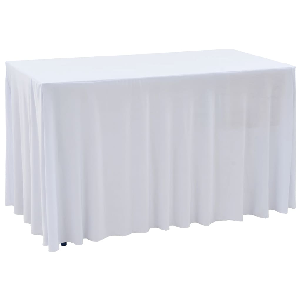 Elastisk bordduk med skjørt 2 stk 120x60,5x74 cm hvit