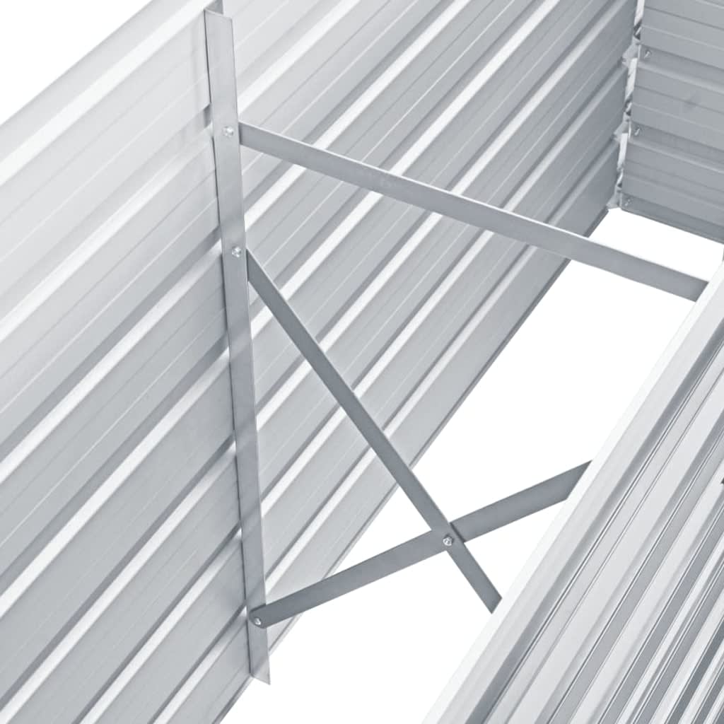 Høybed galvanisert stål 160x40x77 cm grå