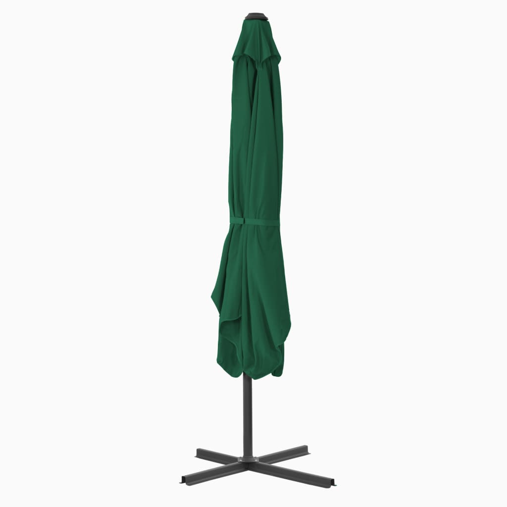 Parasoll med stålstang 250x250 cm grønn