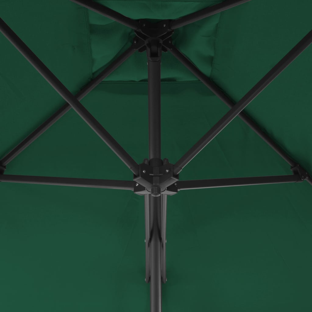 Parasoll med stålstang 250x250 cm grønn