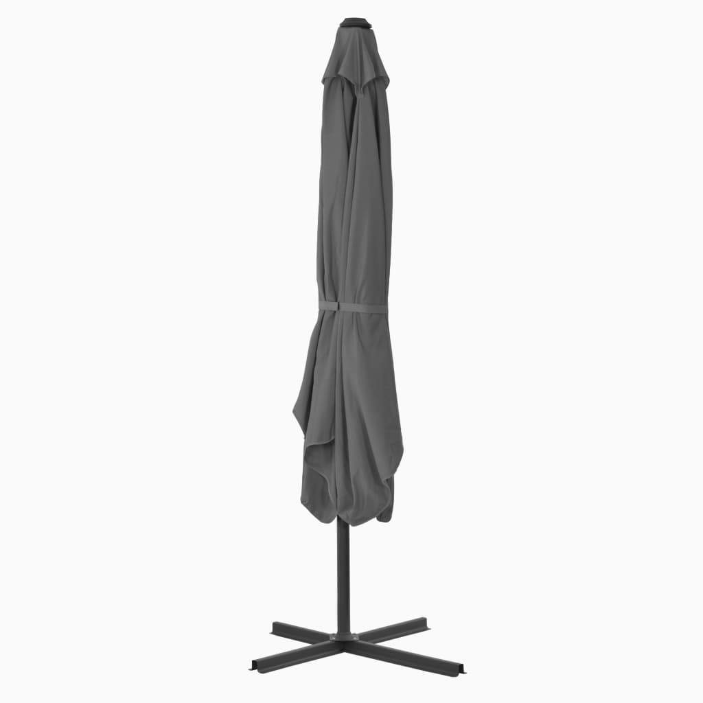 Parasoll med stålstang 250x250 cm antrasitt