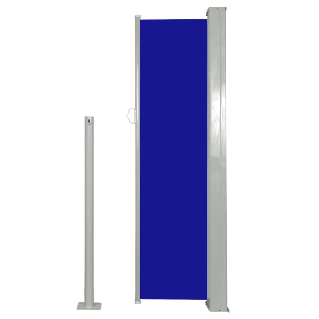 Uttrekkbar sidemarkise 120 x 300 cm blå