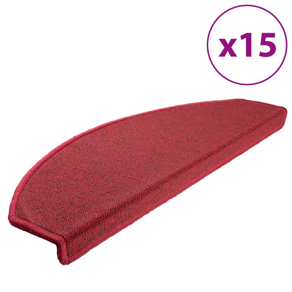 Trappematter 15 stk 65x24x4 cm rød halvrund store