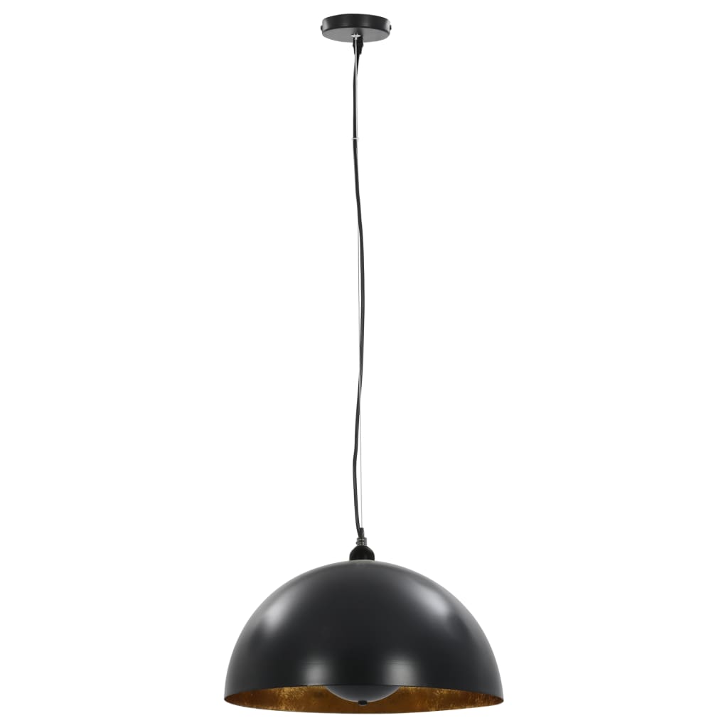 Taklamper 2 stk svart og gull halvkuleformet 40 cm E27