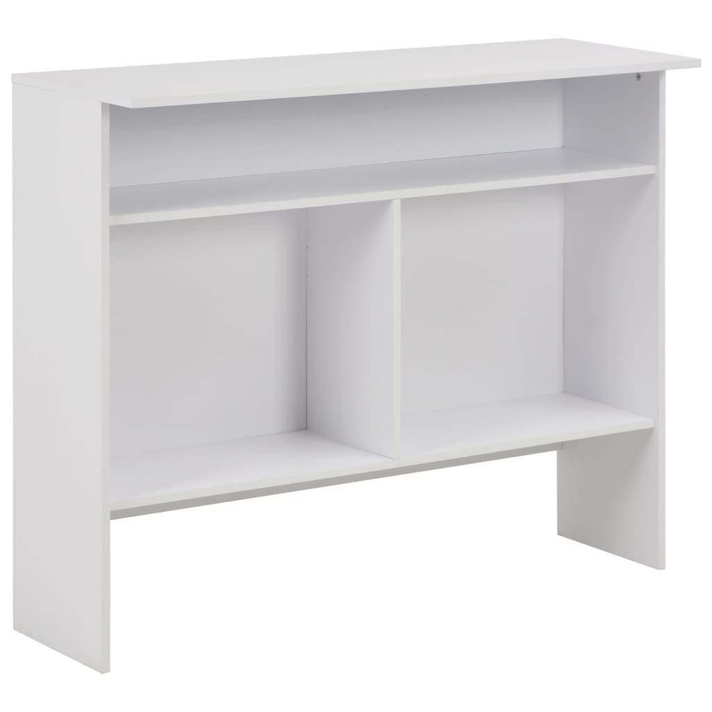 Barbord med 2 bordplater 130x40x120 cm hvit