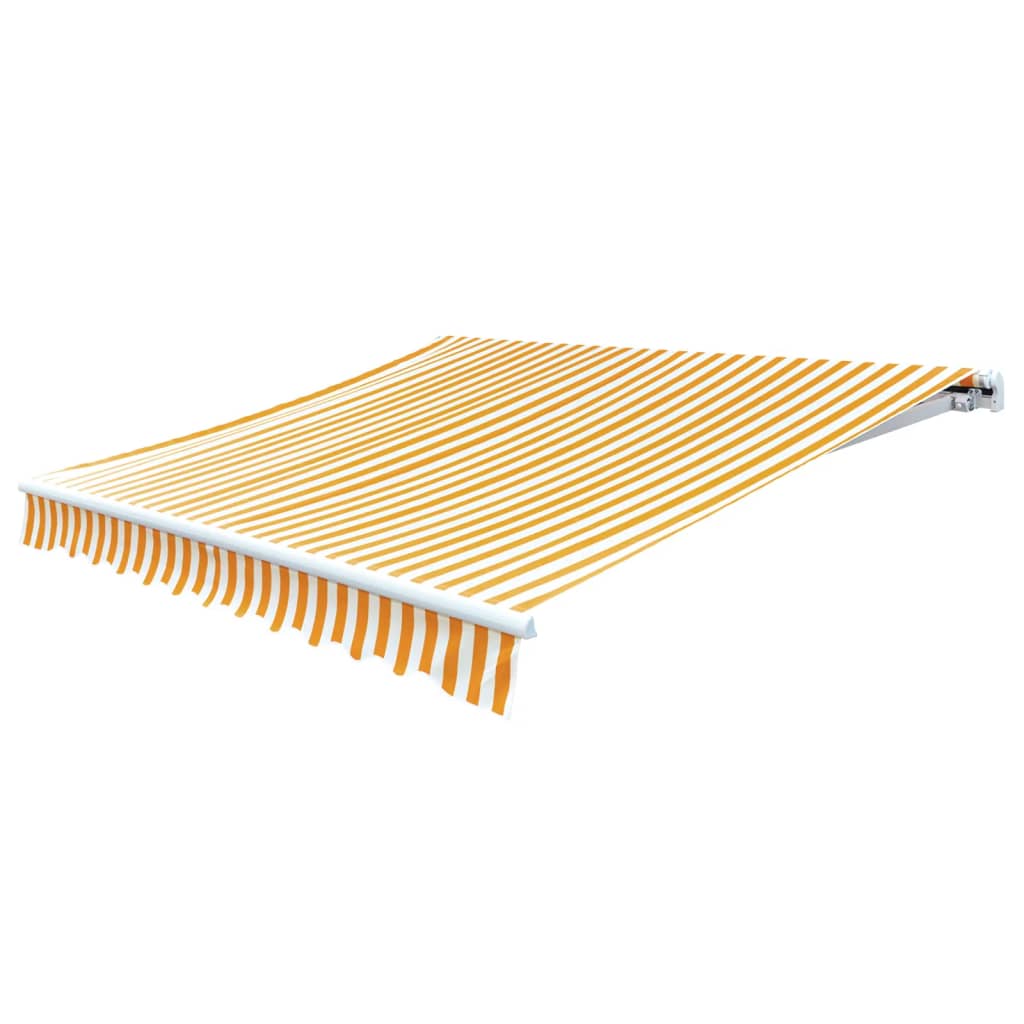 Erstatningsduk for markise gul og hvit 4x3 m polyester