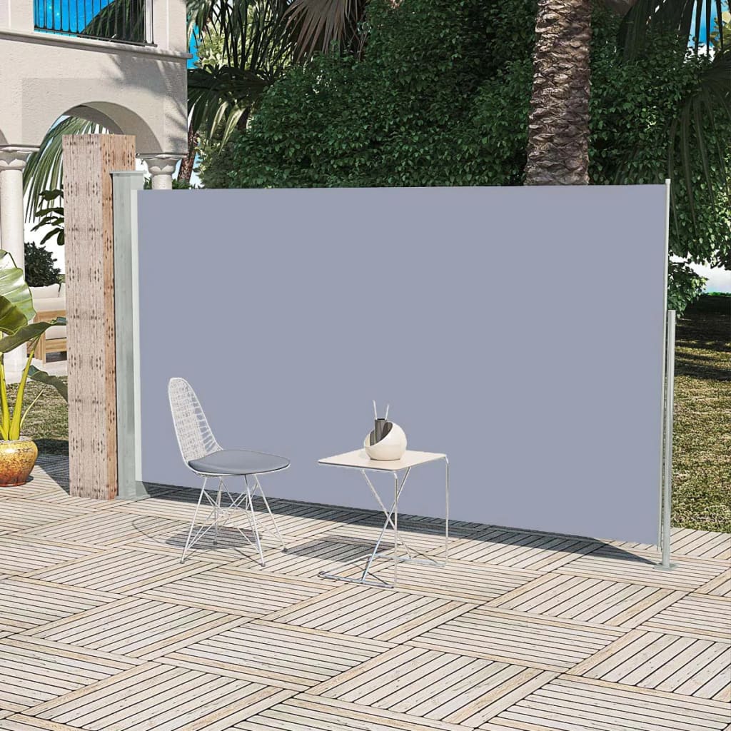 Uttrekkbar sidemarkise 160x300 cm grå