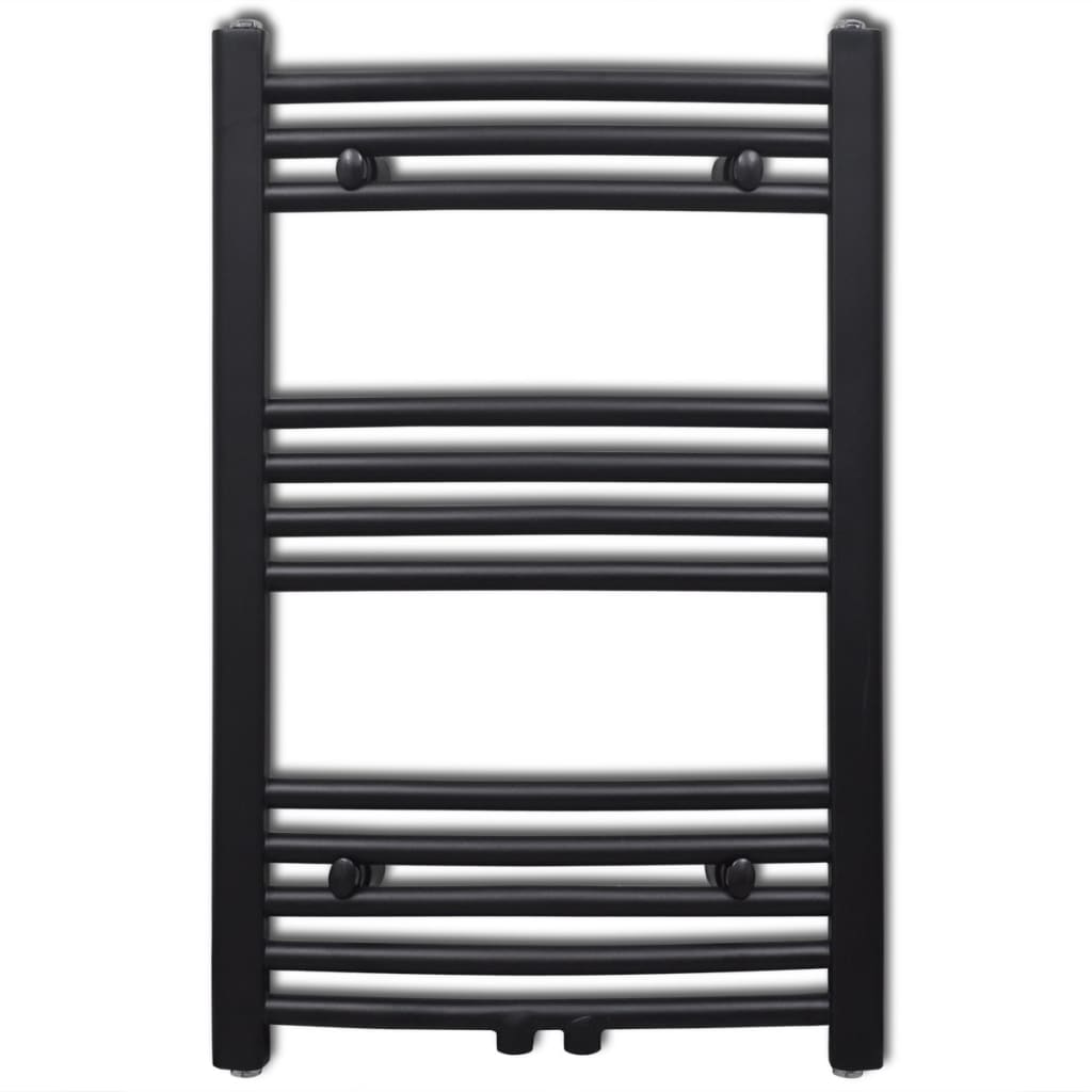Radiator håndklestativ buet svart 500x764 mm