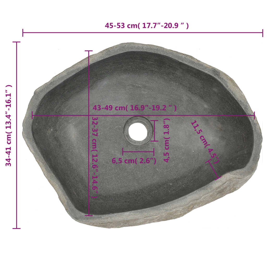 Servant oval elvestein 45-53 cm