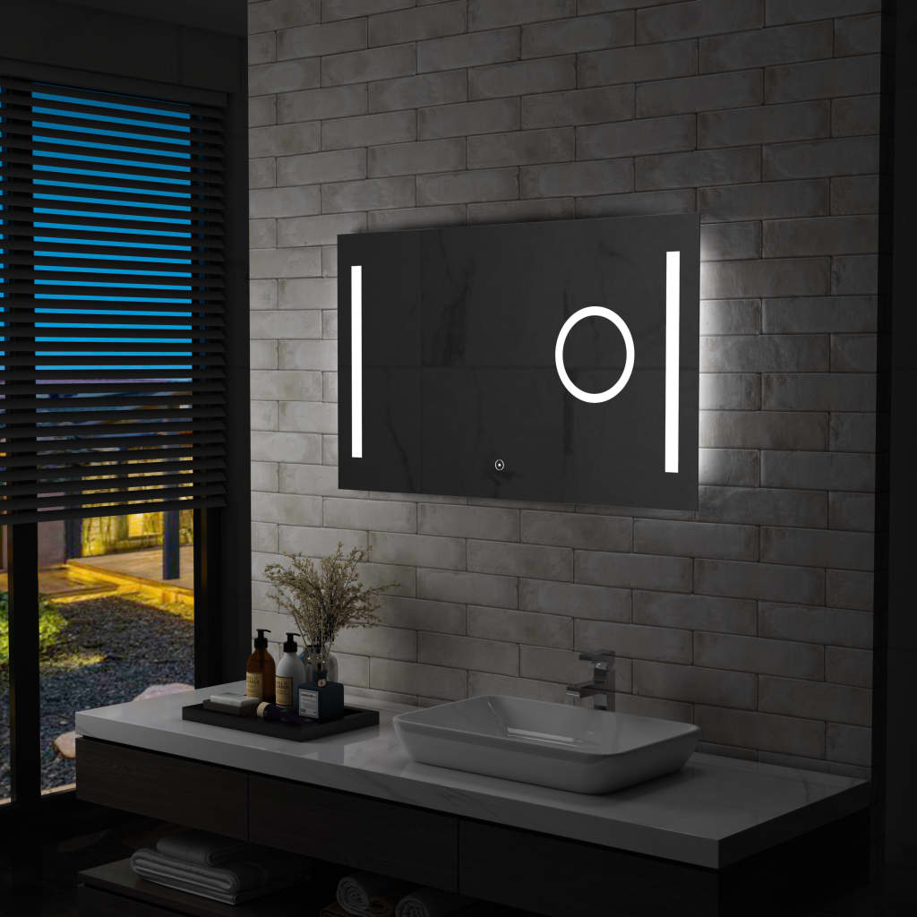 LED-veggspeil til bad med berøringssensor 100x60 cm