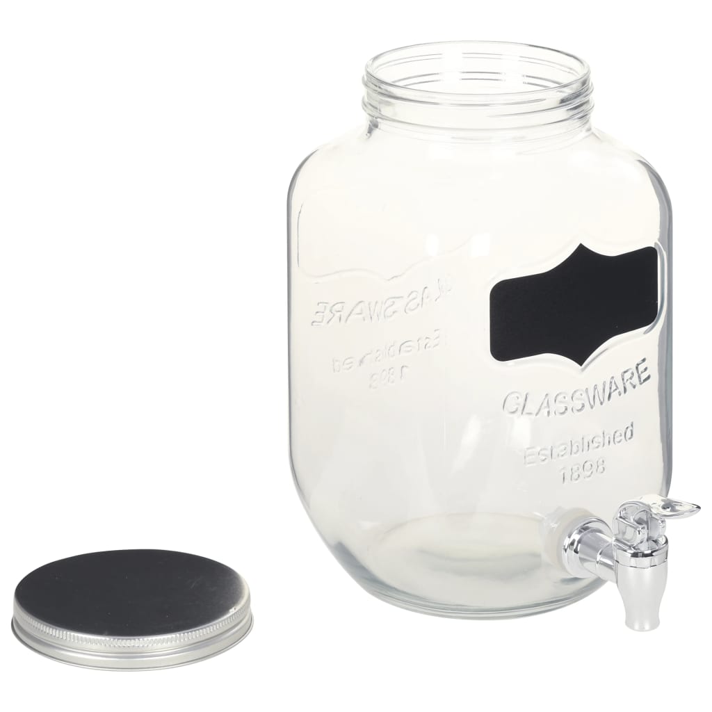 Drikkedispensere 2 stk med stativ 2 x 4 L glass