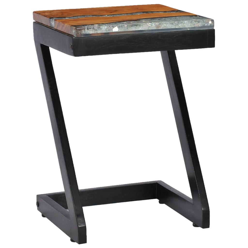 Salongbord 30x30x50 cm heltre teak og polyresin