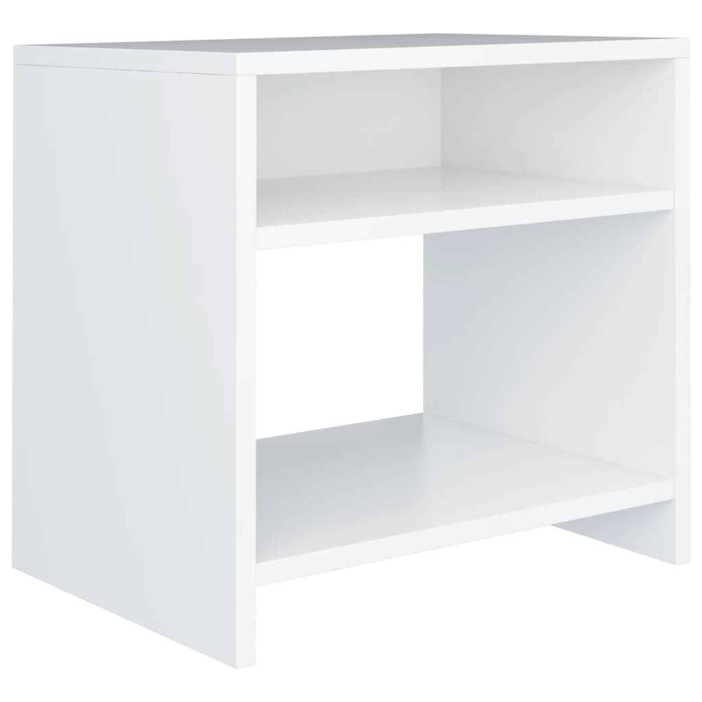 Nattbord hvit 40x30x40 cm konstruert tre