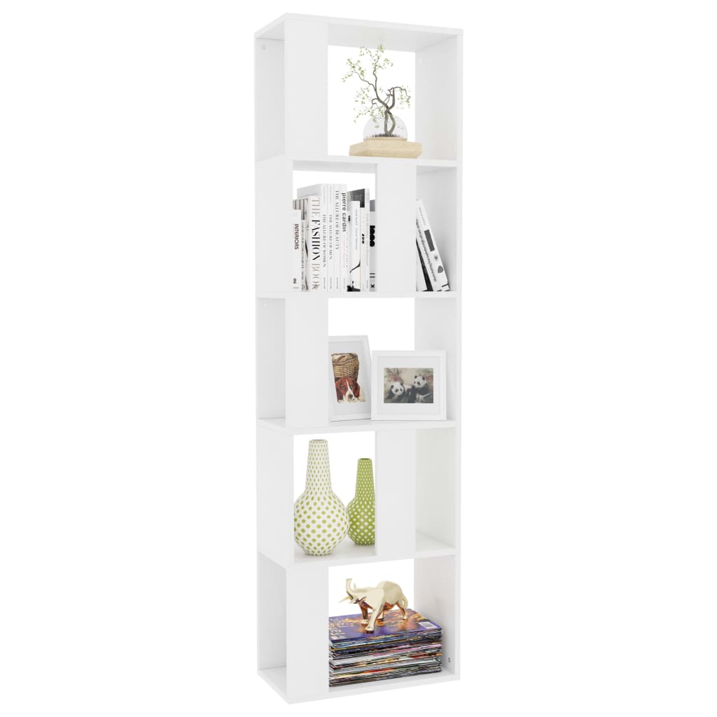 Bokhylle/Romdeler hvit 45x24x159 cm konstruert tre