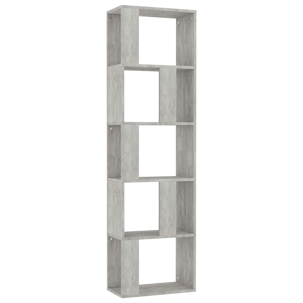 Bokhylle/Romdeler betonggrå 45x24x159 cm konstruert tre