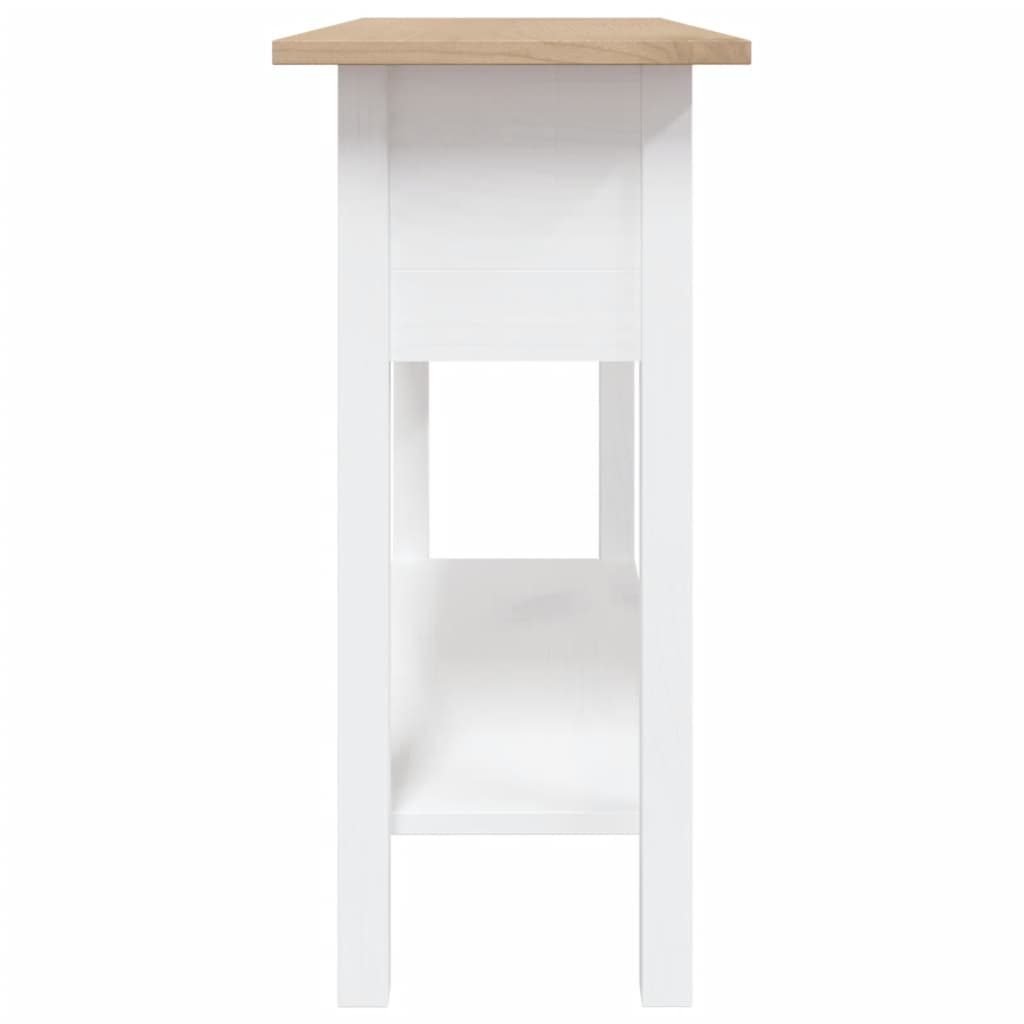 Konsollbord meksikansk Corona-stil furu hvit 90x34,5x73 cm