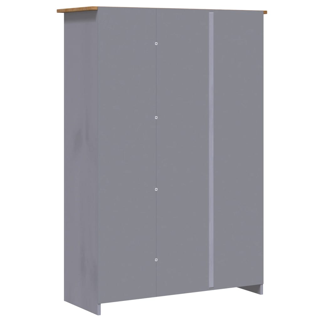 Garderobeskap 3 dører grå 118x50x171,5 cm furu Panama Range