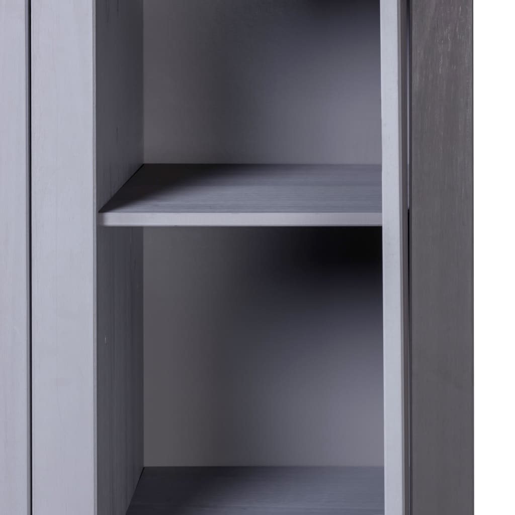 Garderobeskap 3 dører grå 118x50x171,5 cm furu Panama Range