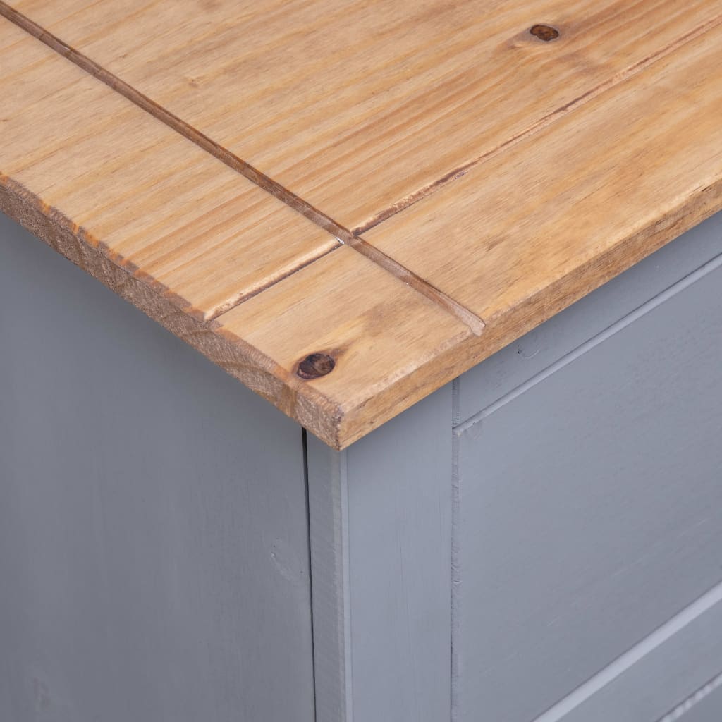 Skjenk grå 93x40x80 cm heltre furu Panama Range
