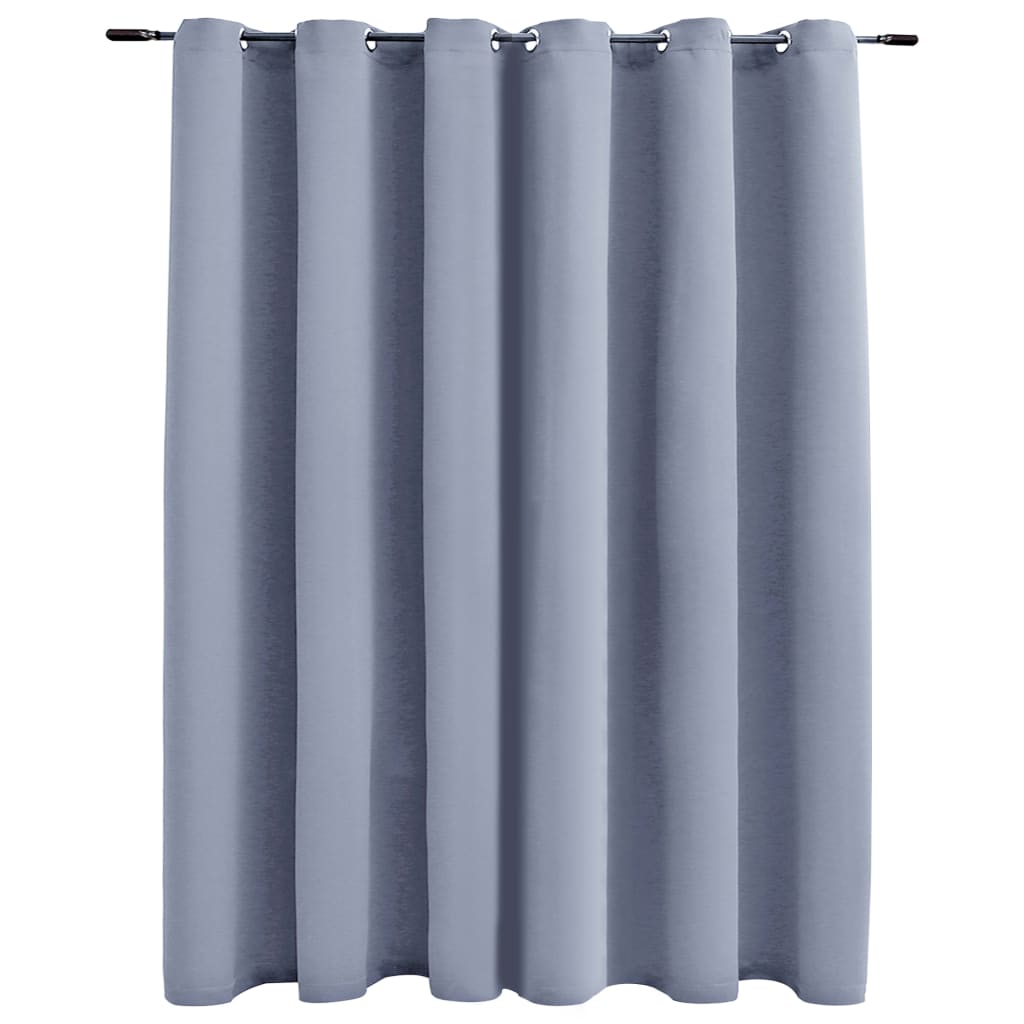 Lystett gardin med metallringer grå 290x245 cm