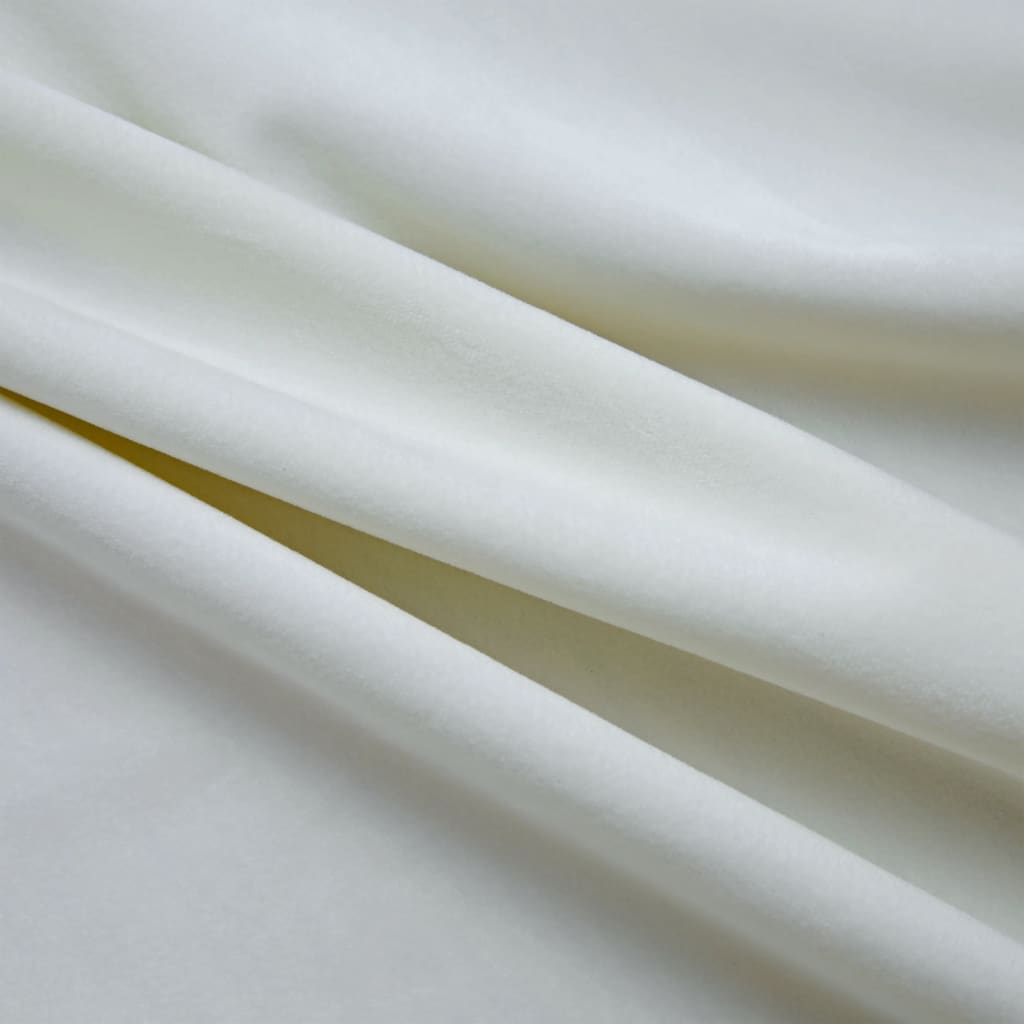 Lystette gardiner med ringer 2 stk fløyel kremhvit 140x225 cm