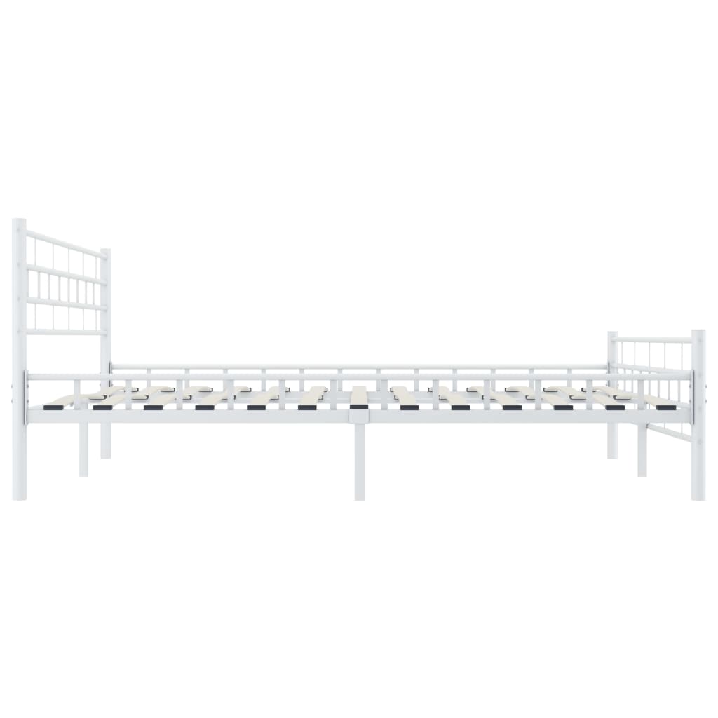 Sengeramme hvit metall 200x200 cm