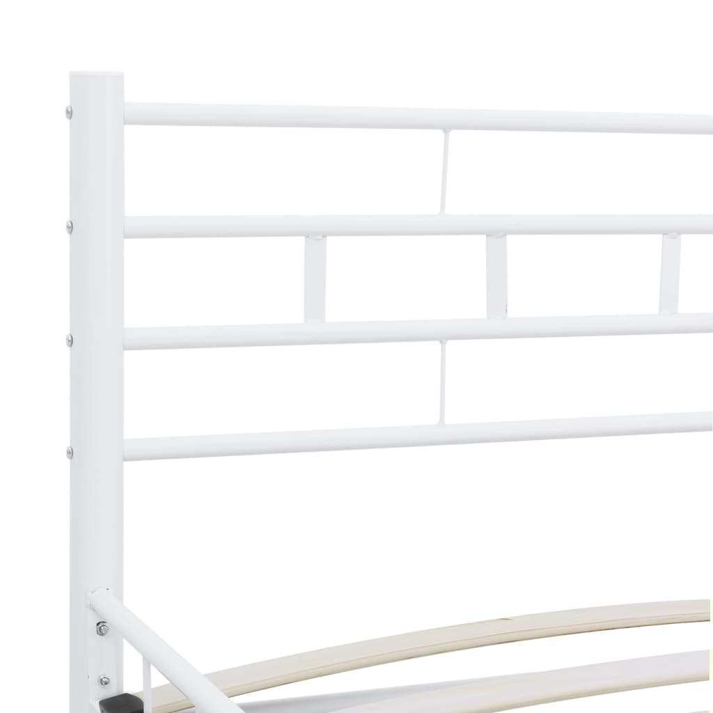 Sengeramme hvit metall 200x200 cm