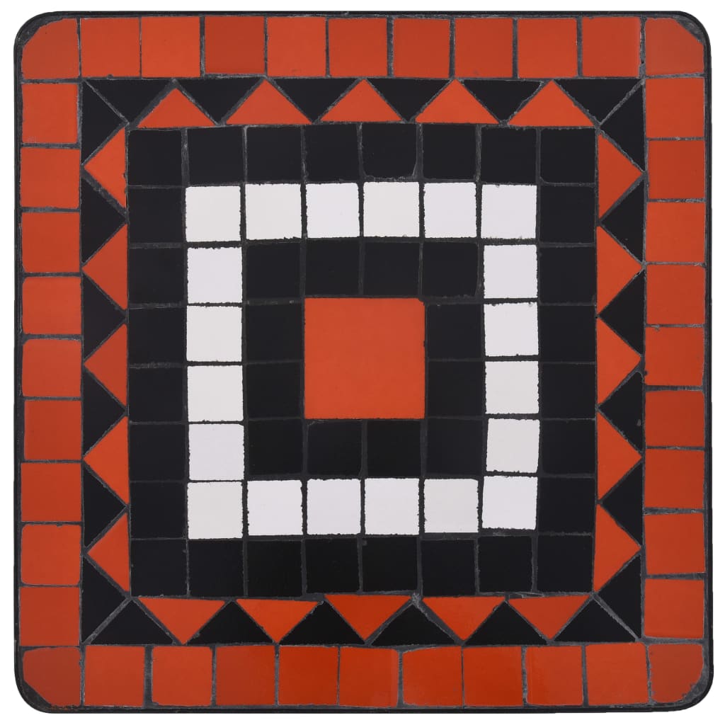 Sidebord med mosaikkmønster terrakotta og hvit keramikk