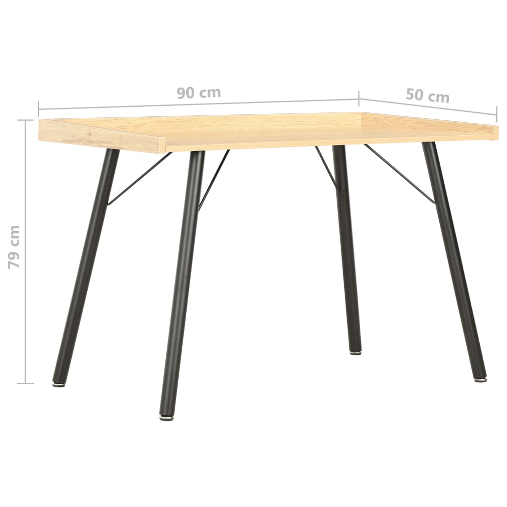 Skrivebord eik 90x50x79 cm