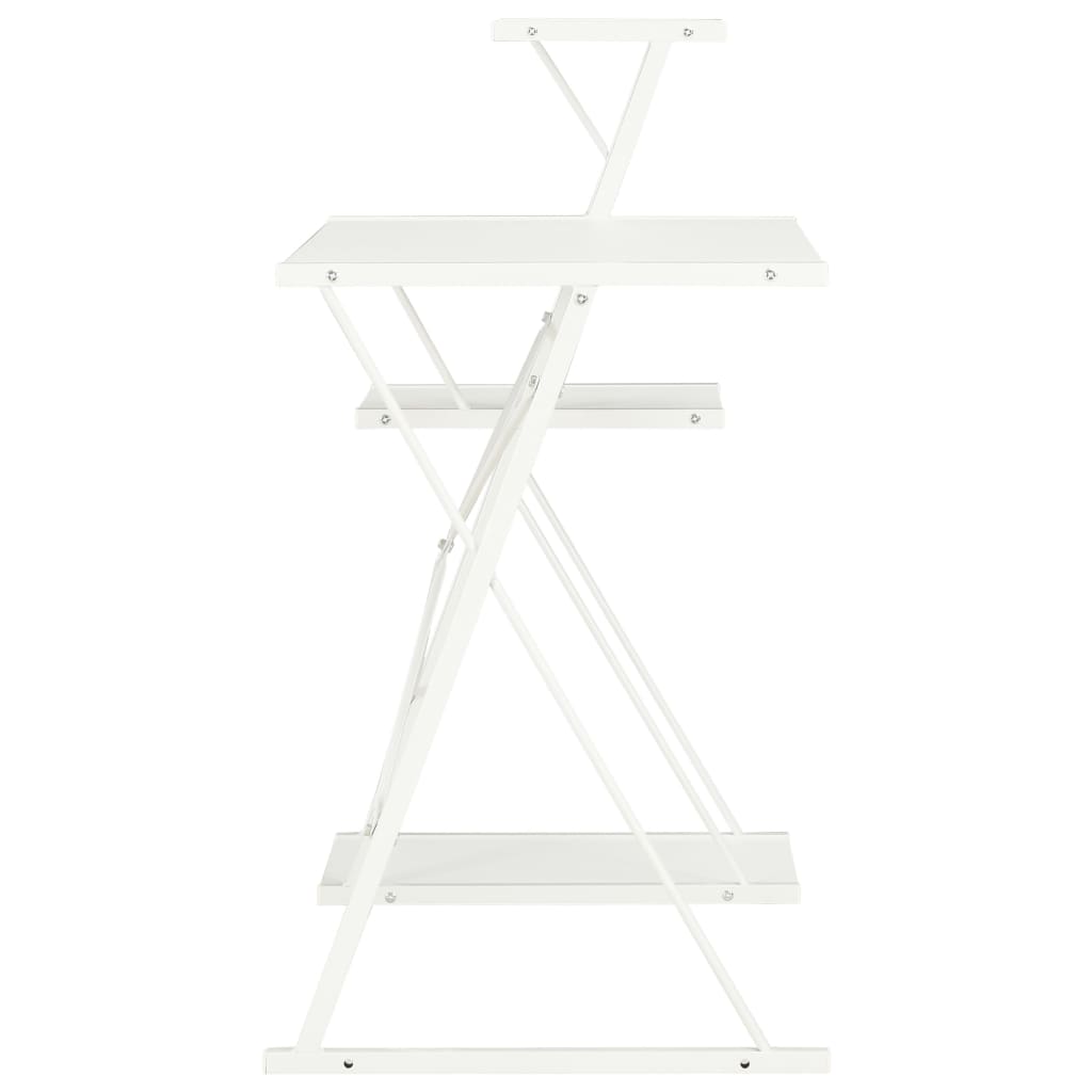 Skrivebord med hylle hvit 116x50x93 cm