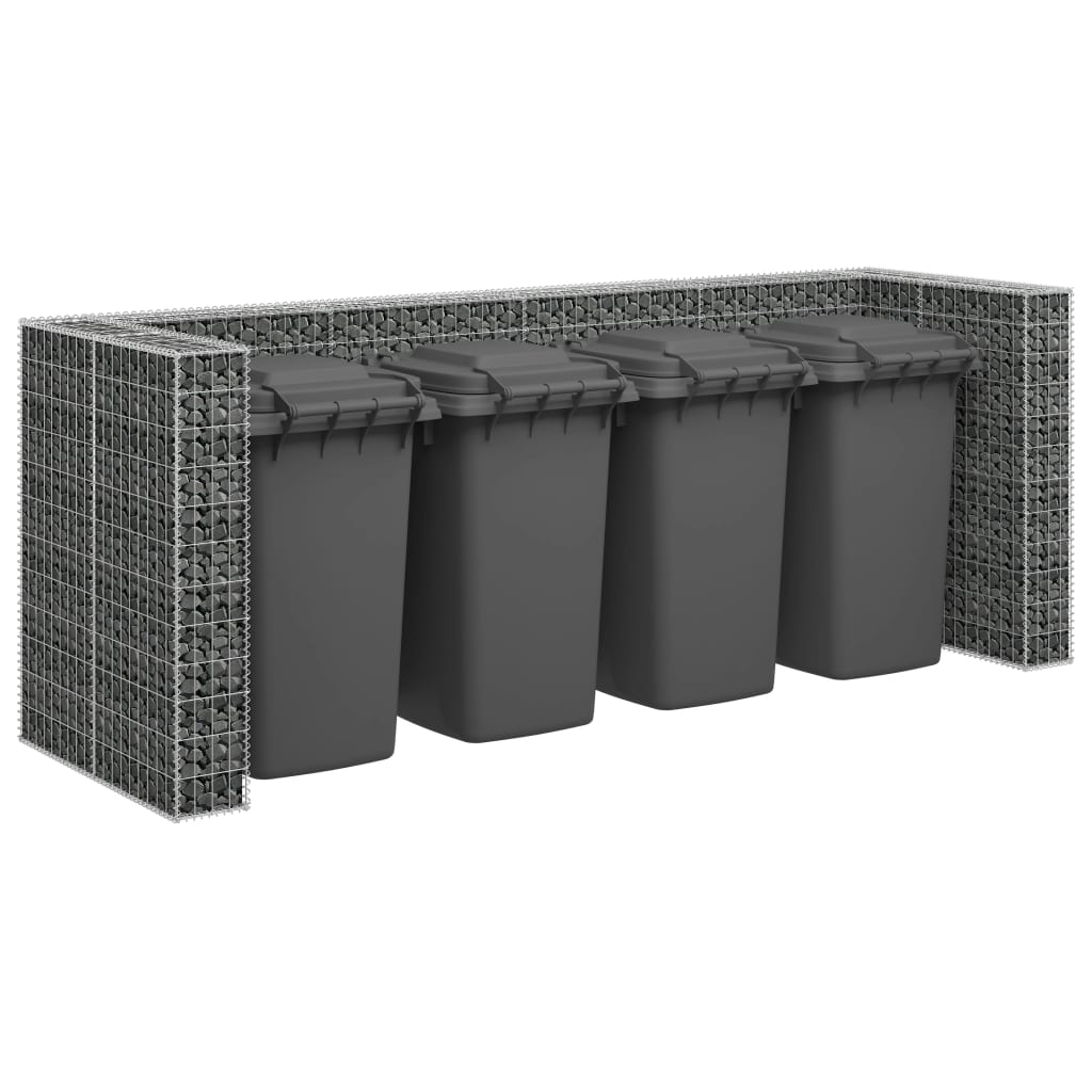 Gabion for søppeldunkskur galvanisert stål 320x100x120 cm
