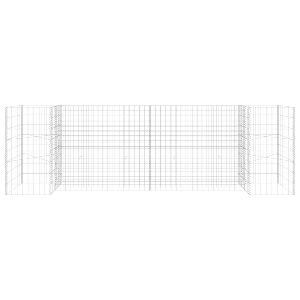 Gabion plantekasse H-formet ståltråd 260x40x80 cm