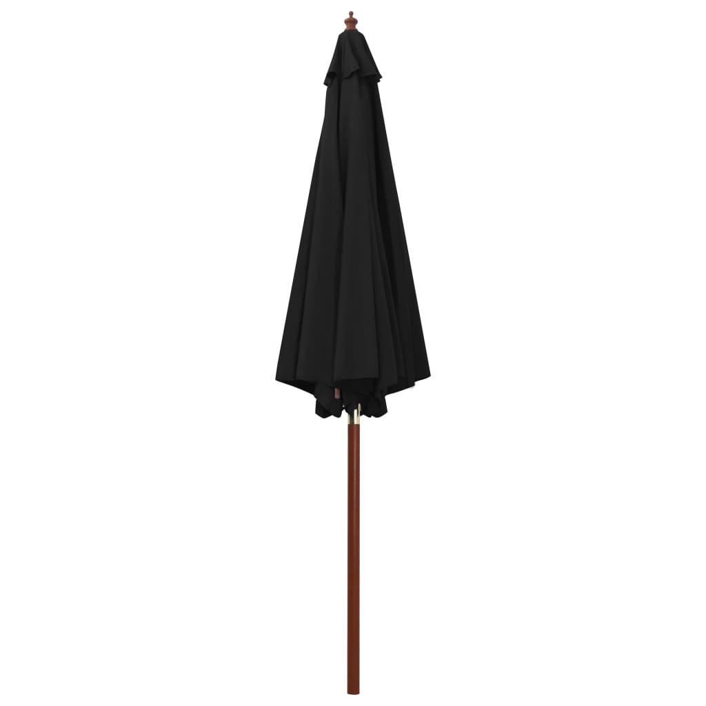 Parasoll med trestang 300x258 cm svart