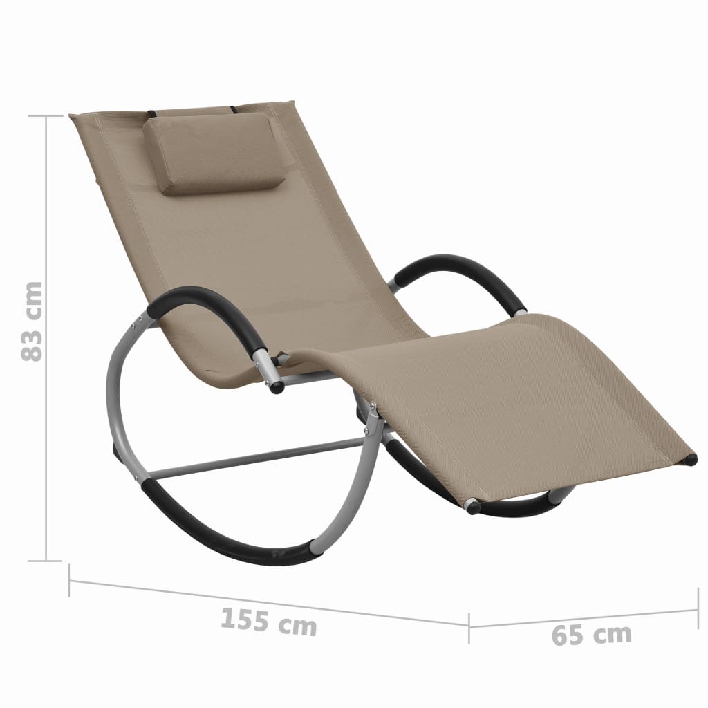 Solseng med pute gråbrun tekstil