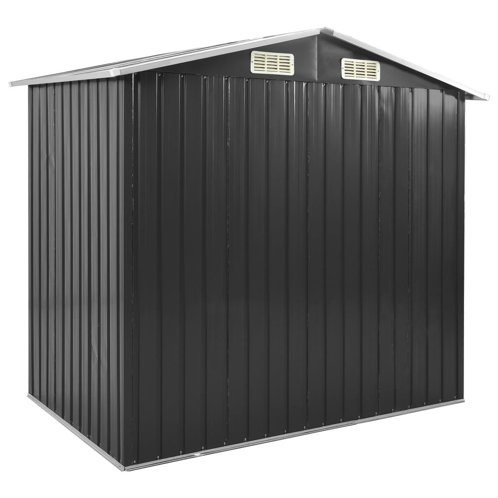 Hageskur med hylle antrasitt 205x130x183 cm jern