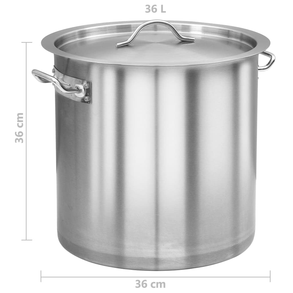 Gryte 35 L 36x36 cm rustfritt stål