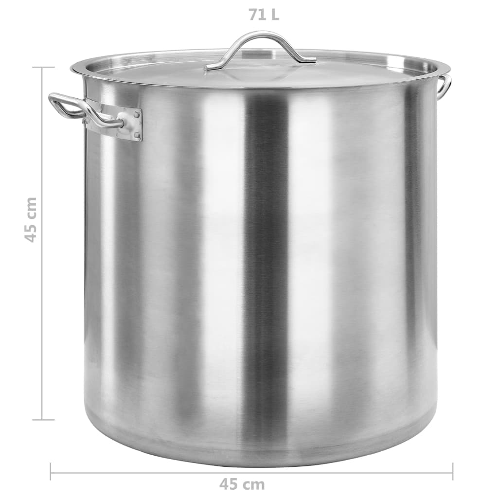 Gryte 71 L 45x45 cm rustfritt stål